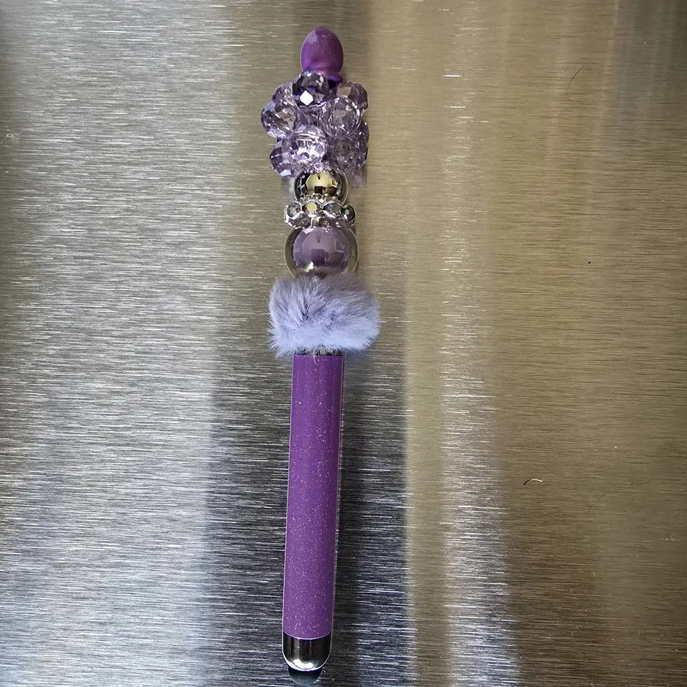 Elegant Purple Crystal Bling Stylus and Pen - Picture 1 of 2